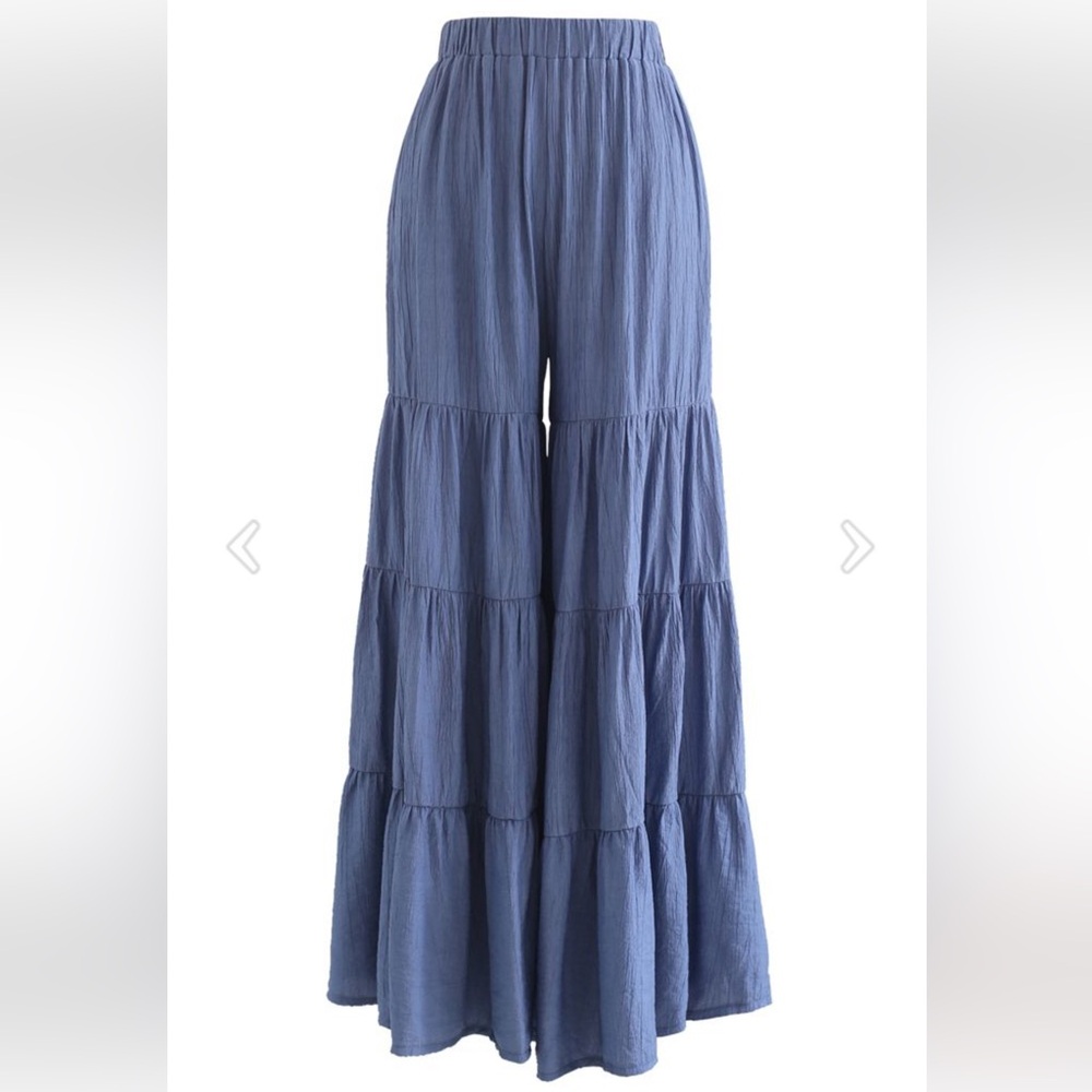 CHICWISH SUNNY DAYS WIDE-LEG PANTS IN NAVY M/L - Picture 9 of 16